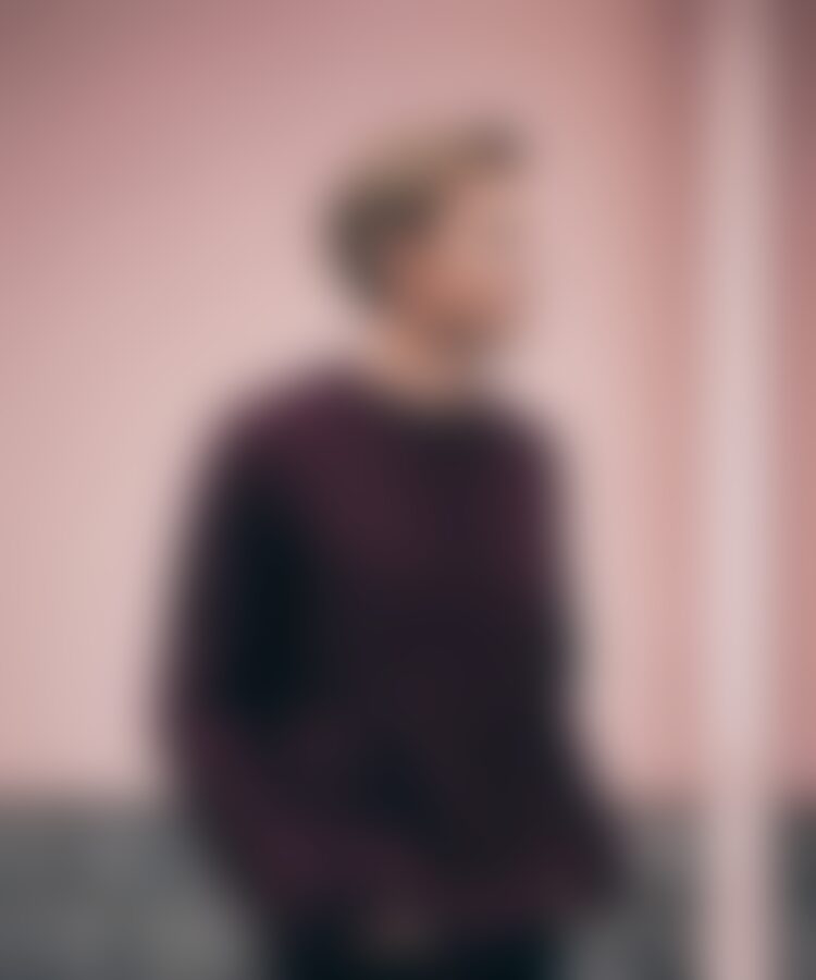 Knitted rib crew neck jumper